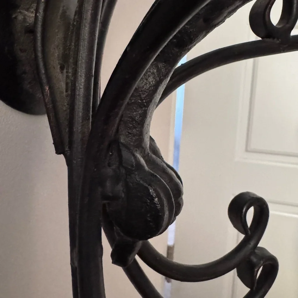 Rare Vintage Pair of Cast Iron Figural Nude/Angel Double Candle Wall Sconces